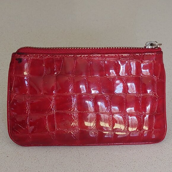 Brighton Red Patent Leather Small Zip Coin Purse - Picture 10 of 16